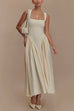 Karleedress Elegant Square Neck Sleeveless Flowy Maxi Dress
