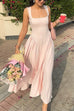 Karleedress Elegant Square Neck Sleeveless Flowy Maxi Dress