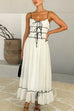 Karleedress Frill Trim Tie Bow Swing Maxi Cami Dress
