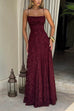 Karleedress Spaghetti Strap Backless Lace-up Jacquard Maxi Dress