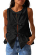 Karleedress Bow Front Sleeveless Cotton Linen Ruffle Top(in 6 Colors)