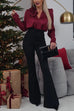 Karleedress High Rise Ruched Bell Bottom Pants