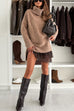 Turtleneck Drop Shoulder Casual Pullover Sweater
