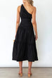 (4 Colors)Karleedress One Shoulder High Waist Tiered Maxi Dress