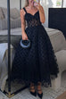 Karleedress V Neck Polka Dot Mesh A-line Midi Cami Dress