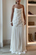 Karleedress Spaghetti Strap Floral Applique Patchwork Maxi Dress