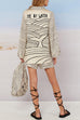Karleedress Collared V Neck Shirt and Side Slit Shorts Vitamin Sea Print Set