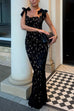 Karleedress Bow Shoulder Lace Hollow Out Bodycon Maxi Cami Dress