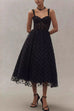 Karleedress V Neck Polka Dot Mesh A-line Midi Cami Dress
