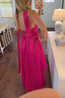 Karleedress Strapless Back Lace-up Satin Pleated Maxi Party Dress
