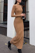Karleedress Mockneck Long Sleeves Bodycon Knit Maxi Dress