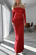 Karleedress Off Shoulder Mesh Patchwork Ruched Maxi Dress