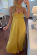 Karleedress Strapless Back Lace-up Satin Pleated Maxi Party Dress
