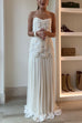 Karleedress Spaghetti Strap Floral Applique Patchwork Maxi Dress