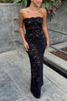Karleedress Strapless Lace Hollow Out Bodycon Maxi Dress