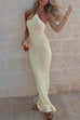 Karleedress Halter Open Back Hollow Out Knit Bodycon Maxi Dress