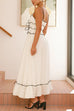 Karleedress Spaghetti Strap Frill Trim Tie Bow Maxi Dress