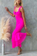 Karleedress Sleeveless Cut Out Ruched Ruffle Bodycon Maxi Dress