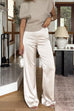 Karleedress High Rise Straight Leg Satin Pants
