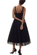 Karleedress V Neck Polka Dot Mesh A-line Midi Cami Dress