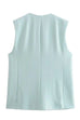 Karleedress V Neck Single Breasted Blazer Vest