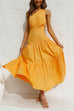 (4 Colors)Karleedress One Shoulder High Waist Tiered Maxi Dress
