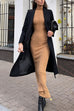 Karleedress Mockneck Long Sleeves Bodycon Knit Maxi Dress