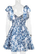 Karleedress Bow Shoulder Floral Print A-line Mini Cami Dress