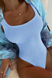 Karleedress Low Back High Cut Crinkle One Piece Swimsuit