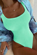 Karleedress Low Back High Cut Crinkle One Piece Swimsuit