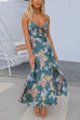 Karleedress Floral Print Tie Front Cut Out Slit Midi Cami Dress