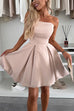 Karleedress Strapless Tube Pocketed Bubble Mini Dress