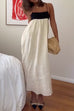 Karleedress Backless Color Block Splice Swing Maxi Cami Dress