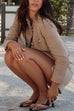 Karleedress Button Up Frayed Hem Short Tweed Jacket