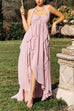 Karleedress Sleeveless Open Back High Slit Ruffle Maxi Dress