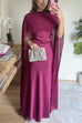 V Neck Open Back Cape Satin Maxi Dress