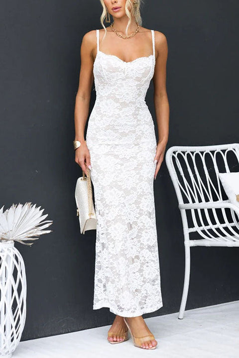 Karleedress Floral Lace Bodycon Maxi Cami Dress