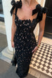Karleedress Bow Shoulder Lace Hollow Out Bodycon Maxi Cami Dress