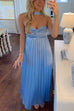 Karleedress Strapless Back Lace-up Satin Pleated Maxi Party Dress