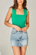 Karleedress Square Collar Slim Crop Tank Top
