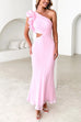 Karleedress Frill One Shoulder Sleeveless Cut Out Maxi Dress