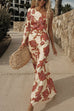 Karleedress One Shoulder Long Sleeve Floral Print Maxi Dress