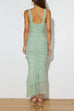 Karleedress Sleeveless Cut Out Ruched Ruffle Bodycon Maxi Dress
