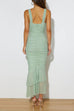 Karleedress Sleeveless Cut Out Ruched Ruffle Bodycon Maxi Dress