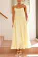 Karleedress Spaghetti Strap Frill Trim Tie Bow Maxi Dress