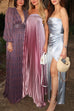 Karleedress Strapless Tube Gradient Ombre Satin Maxi Party Dress
