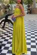 Karleedress Strapless Back Lace-up Pleated Maxi Dress
