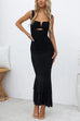 Karleedress Sleeveless Cut Out Ruched Ruffle Bodycon Maxi Dress