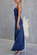 Strapless Tube Splice Swing Maxi Party Dress