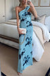 Karleedress Strapless Tube Floral Print Bodycon Maxi Dress